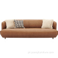 Conjunto de sofás de couro genuínos de estilo moderno
